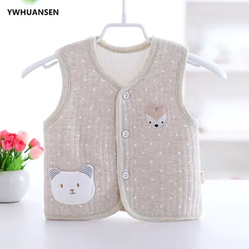

YWHUANSEN Spring Autumn Warm Little Girl Jacket Soft Baby Boys Vest Cute Cartoon Girl Clothing Bodywarmer Baby Infant Clothes