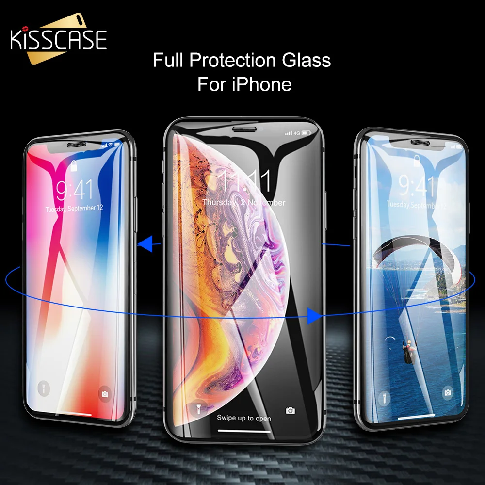 

KISSCASE Tempered Glass for iPhone Xr Xs Max X Screen Protector for iPhone Xr Xs Max X Glass for iPhone Xr