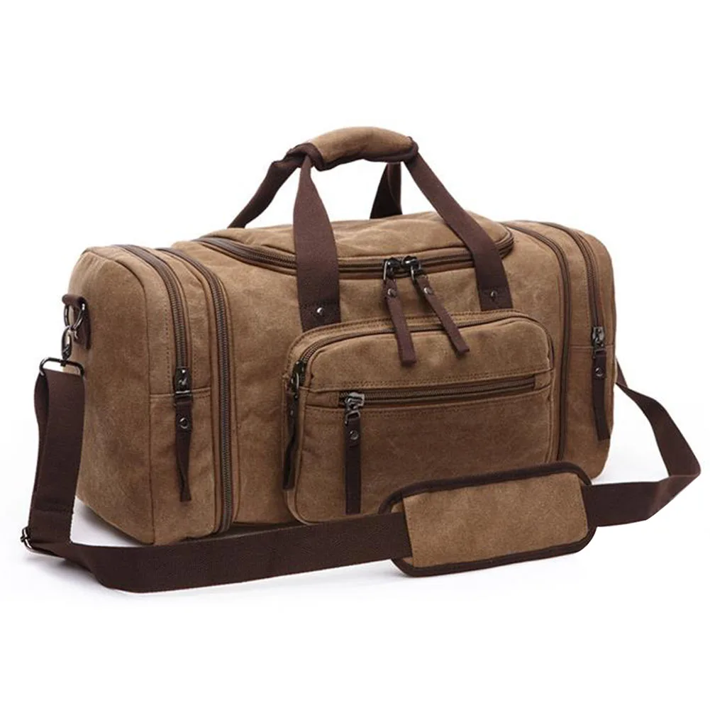 

Men Women Travel Bag Multi Use Large Capacity Canvas Shoulder Handbag Outdoor Camping Hiking Crossbody Fashion Zipper Bag ^