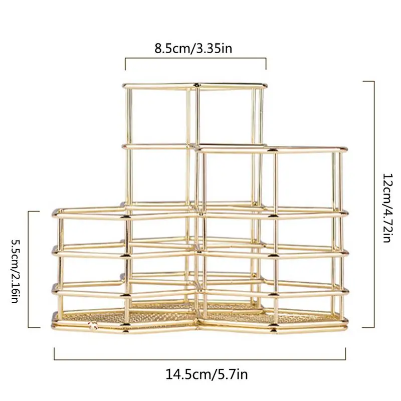 Держатель для кистей для макияжа Шестигранная ваза металлическая сетчатая корзина Настольный Органайзер держатель для ручек Золотая Роза проволока золотая ручка карандаш горячий полый держатель