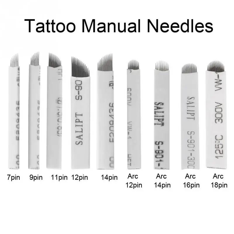 

9 Types Eyebrow Tattoo Manual Microblading Permanent Makeup Sterile Needle Pin Blade For 3D Embroidery Microblading Tattoo Pen