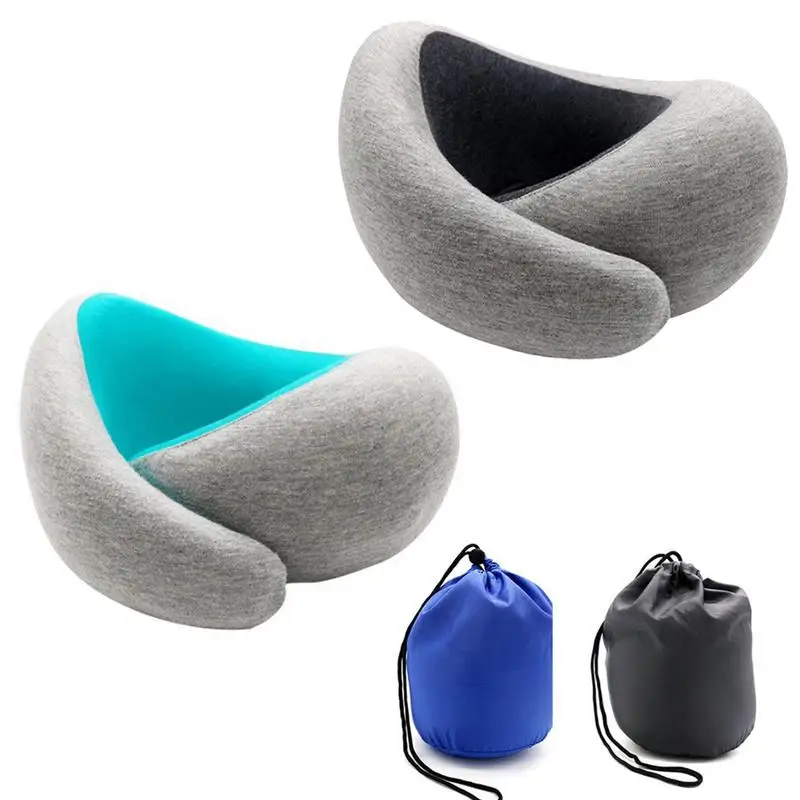 

U-shaped Neck Pillow Memory Foam Car Travel Home Pillow Neck Head Support Office Cushion Comfortable Pillow With Magnet Buckle