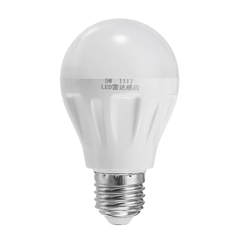 CLAITE SMD2835 E27 5 Вт Чистый белый радар Датчик управления светом Светодиодная лампа