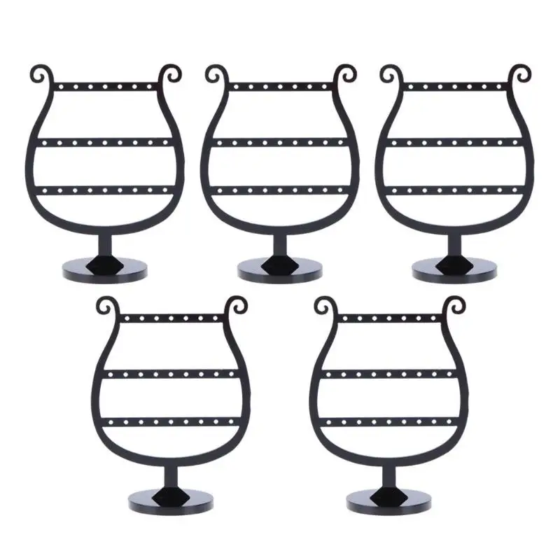 5pcs Jewelry Organizer Woman Black Holder Fashion Earrings Display Rack 5pcs Jewelry Organizer Woman Black Holder Fashion Earrings Display Rack