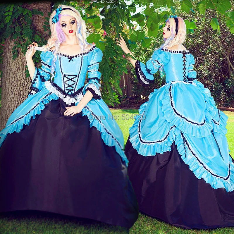 

Tailored! 18 Century French Duchess Retro medieval Renaissance Reenactment Theatre Civil war Victorian dress HL-491
