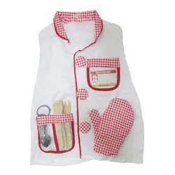 Костюм для ролевых игр Детский костюм шеф-повара для ролевых игр комплект одежды шеф-повара белый + красный
