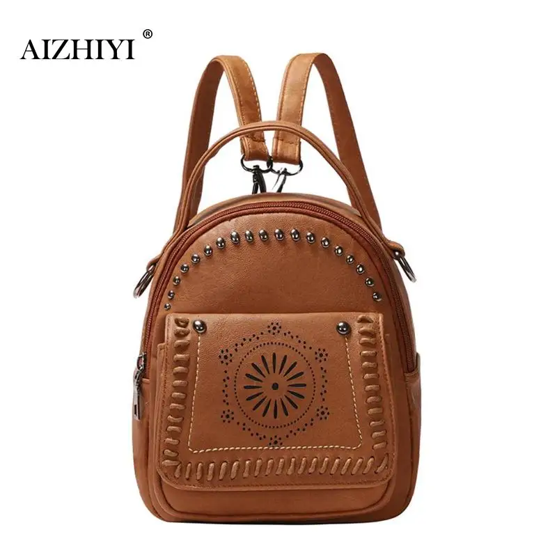 Винтажный кожаный рюкзак для женщин Мода Samll для девочек подростков школы сумка известного дизайнера женский путешествия сумки на плечо 2019