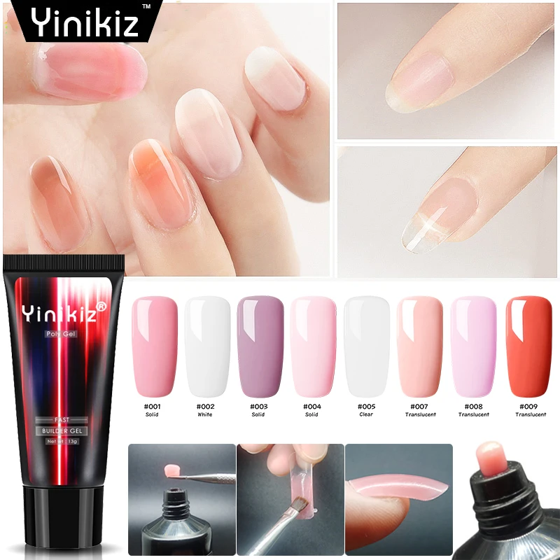 

Yinikiz New Goods UV Gel Nail Polish Builder Poly Gel Nail Extension Acrylic Nail Art Crystal Gel for Nail Extension 13g Polygel