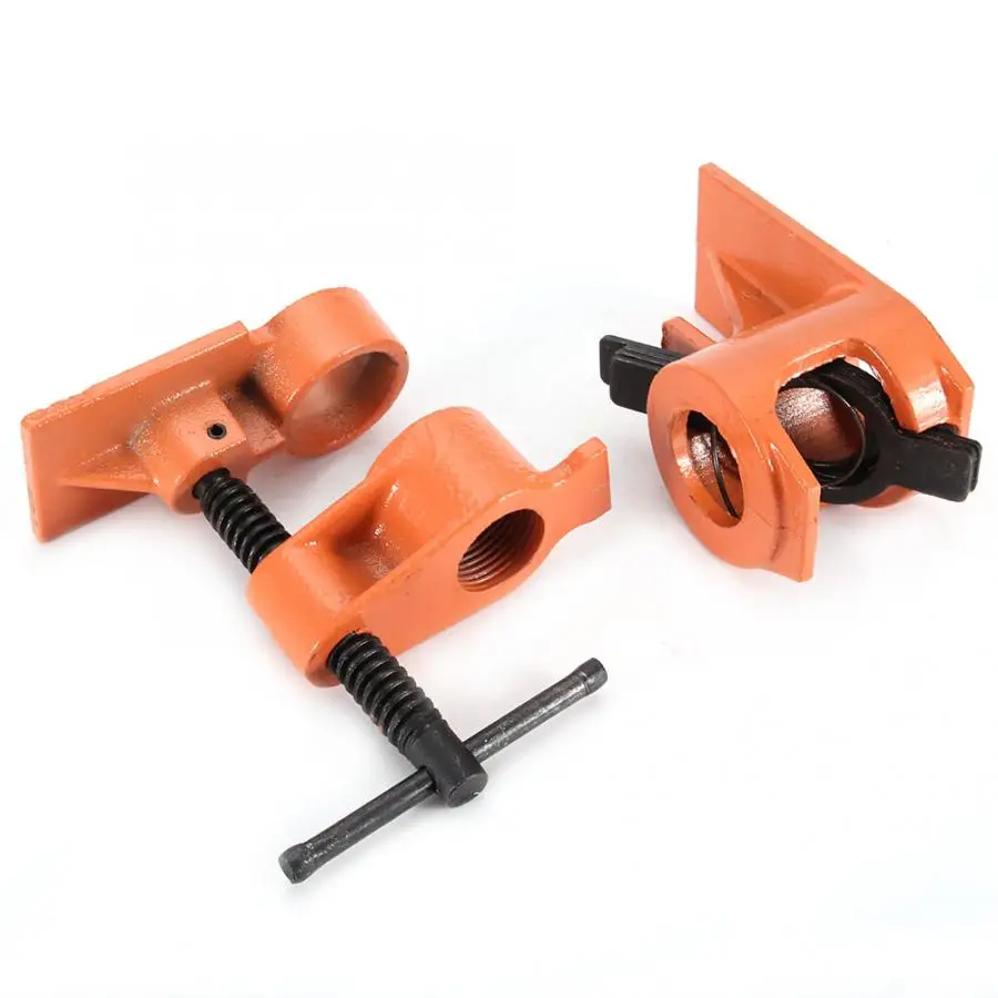 1/2 inch Pipe Clamp Jaws Vise Fixture Set Woodworking Tool Kit for Wood Board Fixing Wooden Wood panel Stitching 