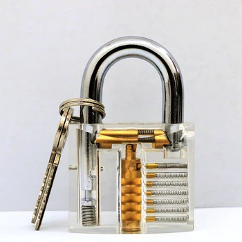 

Transparent Visible Pick Cutaway Practice Padlock Lock With Broken Key Removing Hook Kit Extractor Set Locksmith Wrench Tool