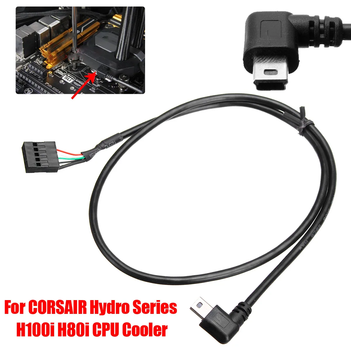 

LEORY CPU Cooler Pump Speed USB Interface Cable For CORSAIR Hydro Series H100i H80i Light Adjustment Line Cables
