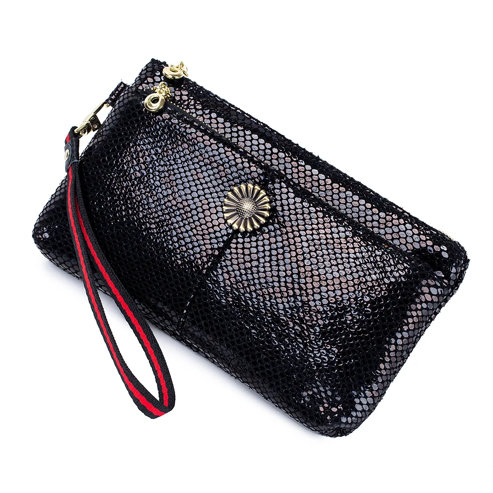 

2019 Wallet Genuine Leather Women Clutch Bags Handbags Brands Ladies Wristlet Man Clutch Wallet Female Purse Evening Party Bag