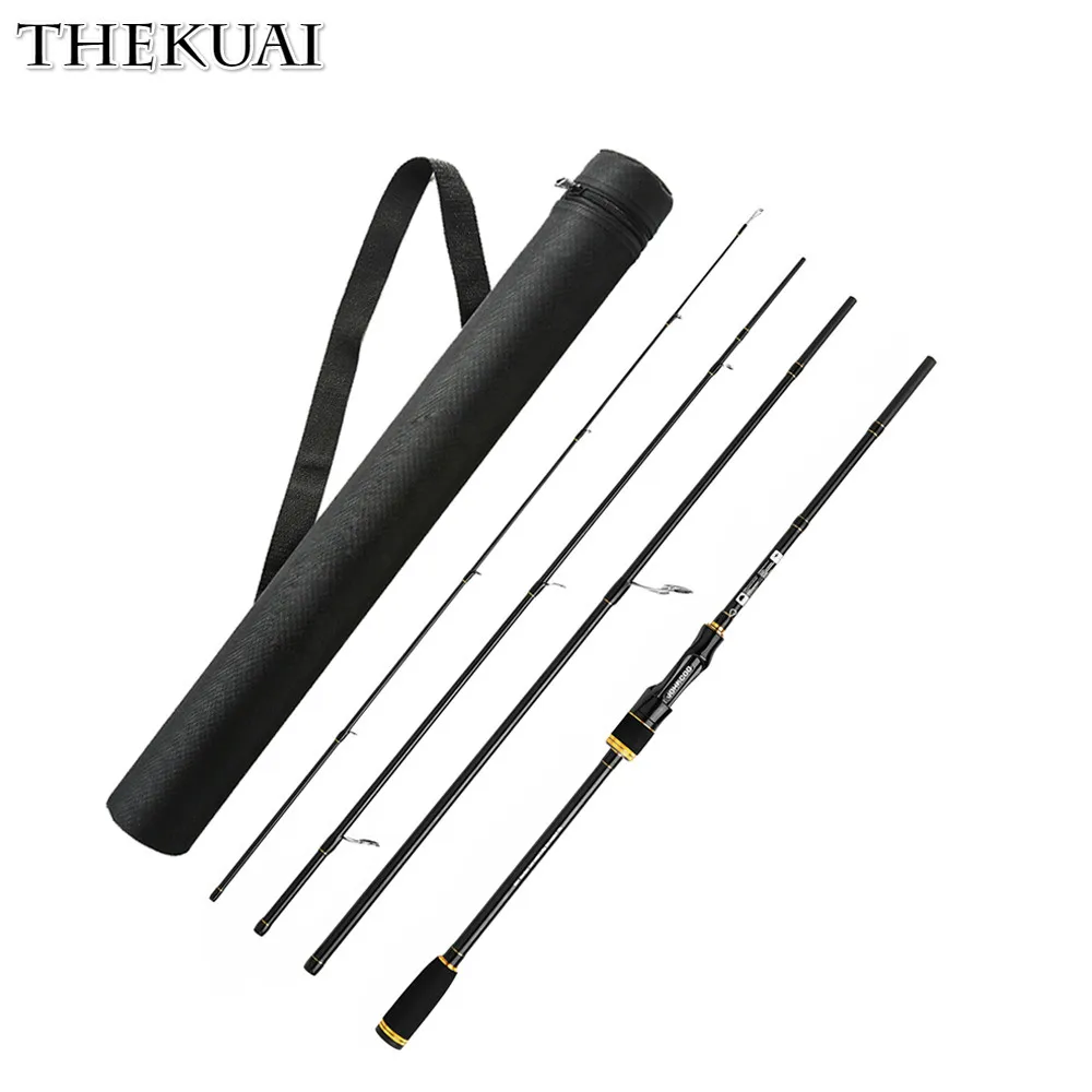 

TheKuai Spinning Rod with Case Light weight Rod Fast Action 5-20g Casting Fishing Rod Carbon Travel Rod 4 Sections Lure Rod Tube