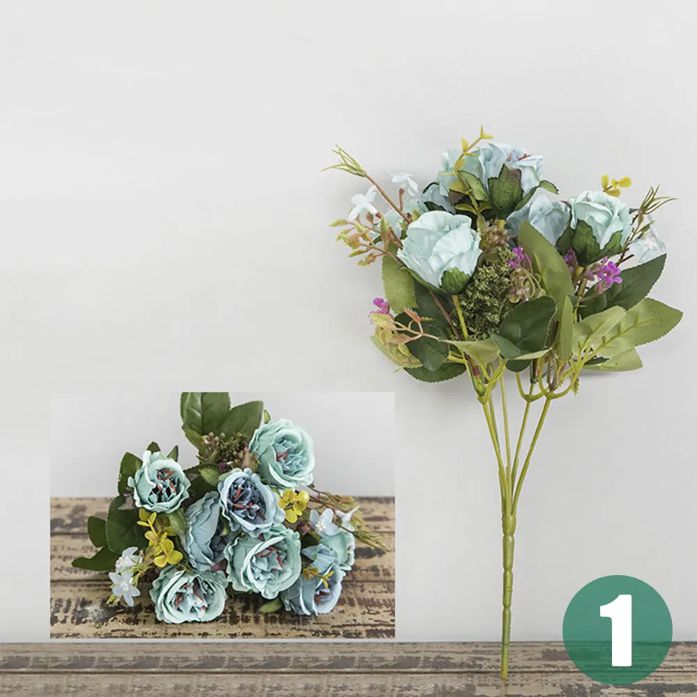 Artificial Rose Simulation Rose Silk Flowers Home Decor Balcony Fashion European Fake Rose 1 Bunch Artificial Rose Simulation Rose Silk Flowers Home Decor Balcony Fashion European Fake Rose 1 Bunch