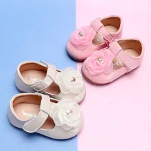 Новая детская обувь для девочек детская обувь принцессы из мягкой кожи с цветочным рисунком для детей 1-5 лет