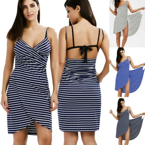 

2019 Women Bathing Swimsuit Bikini Swimwear Wrap Backless Dress Cover Up Beach Dress Sarong