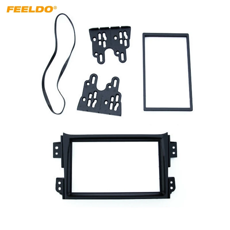 FEELDO-Panel de Radio para coche, Marco Fascia de 2DIN para Suzuki Splash, Ritz, Opel Agila, estéreo, cara, placa, tablero, embellecedor, Kit de instalación
