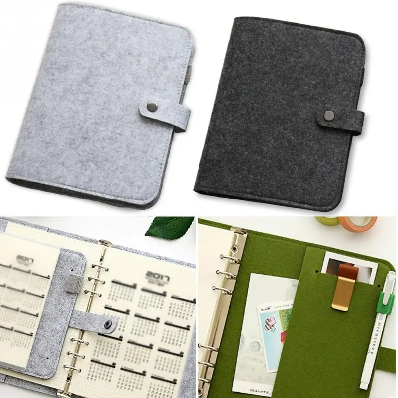 

A5 A6 simple snap felt notebook diary creative binder office supplies ring binder A5 24*18cm A6 19*13cm