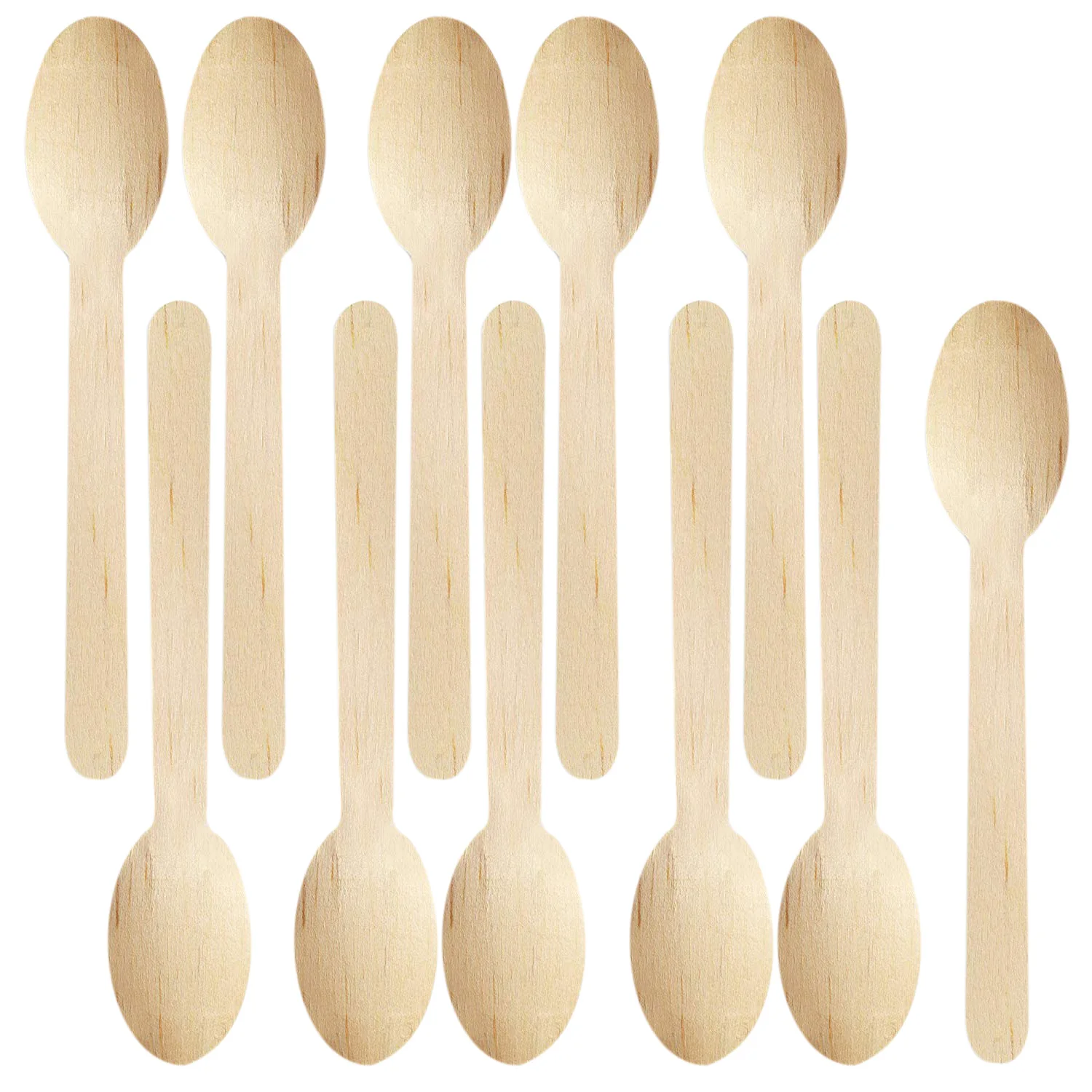 200 disposable wooden tea spoons tasting spoons, dessert tasting