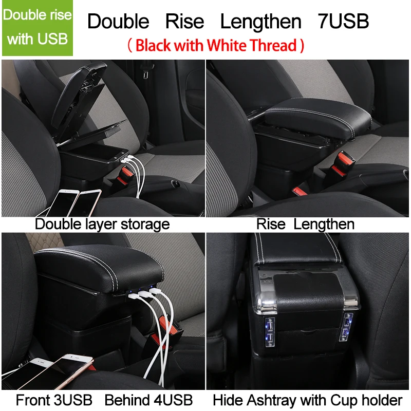  Para Nissan Almera III caja de reposabrazos universal de la consola del centro del coche accesorios