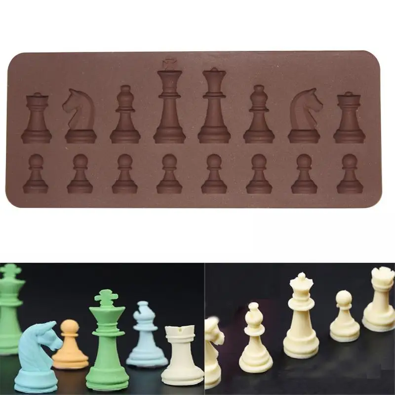 

Silicone Chocolate Mold Nternational Chess Chocolate Baking Tools Non-stick Silicone Cake Mold Jelly Candy Molds Kitchen Moulds