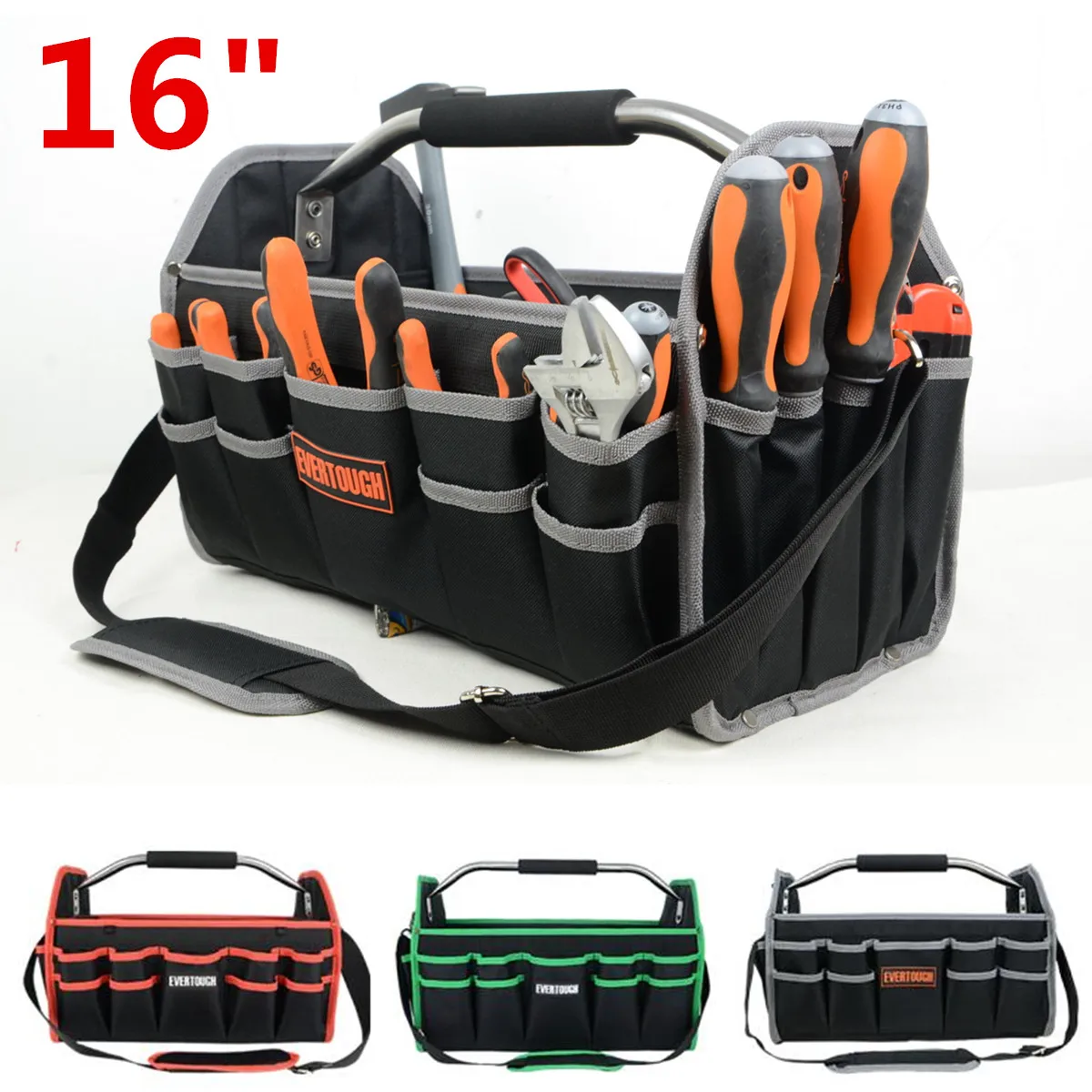 

16inch Multifunctional Tool Bags Large Capacity Oxford Cloth Tool Packaging Hardware Storage Package Dual-use Shoulder Bag