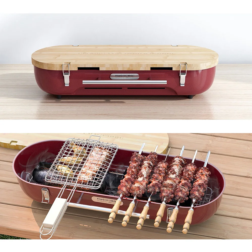 

Allocacoc Portable Wood BBQ Grill Food Barbecue Cooking Tools Charcoal Barbecue Stove Camping BBQ Tools Kitchen Accessories