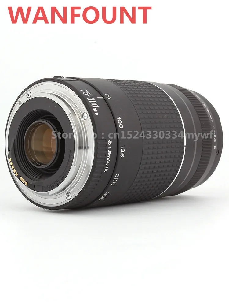 Б/у 95% 75-300 мм объектив EF 75-300mm F/4-5,6 III телеобъектив для цифровой однообъективной зеркальной камеры Canon EOS 1300D 650D 700D 60D 70D 80D 6D 7D 5D2 5D3 T3i T5i T6