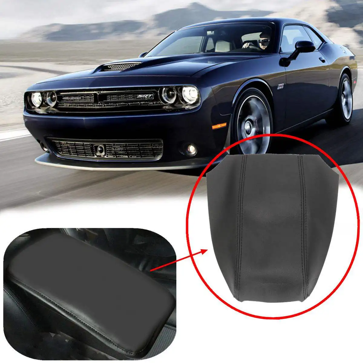 

Car Armrest Cover PU Leather Center Console Box Covers For Dodge Charger 2008 2009 2010