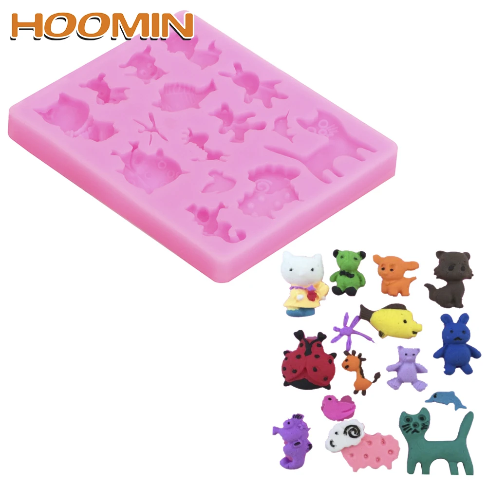 

HOOMIN Cake Decorating Tools Cute Animals Mold for Fondant Cake Bread Jelly Chocolate Ice Pudding Food-grade Silicone