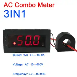 AC Combo метр 600 В 100A 100 Гц цифровой вольтметр Амперметр частота 110 V 220 V