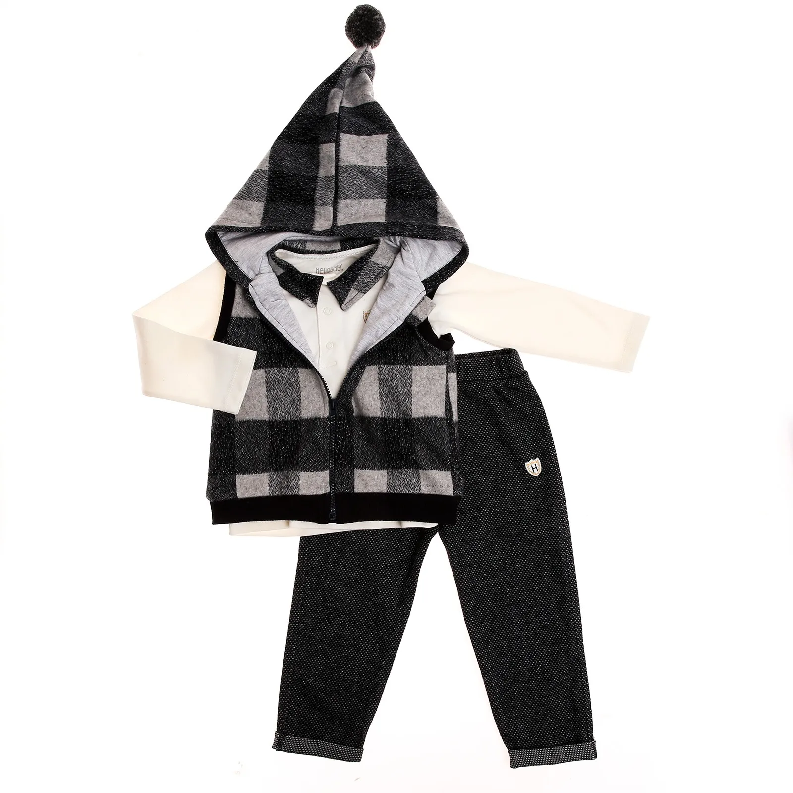 

ebebek HelloBaby Baby Boy Plaid Clothing Set