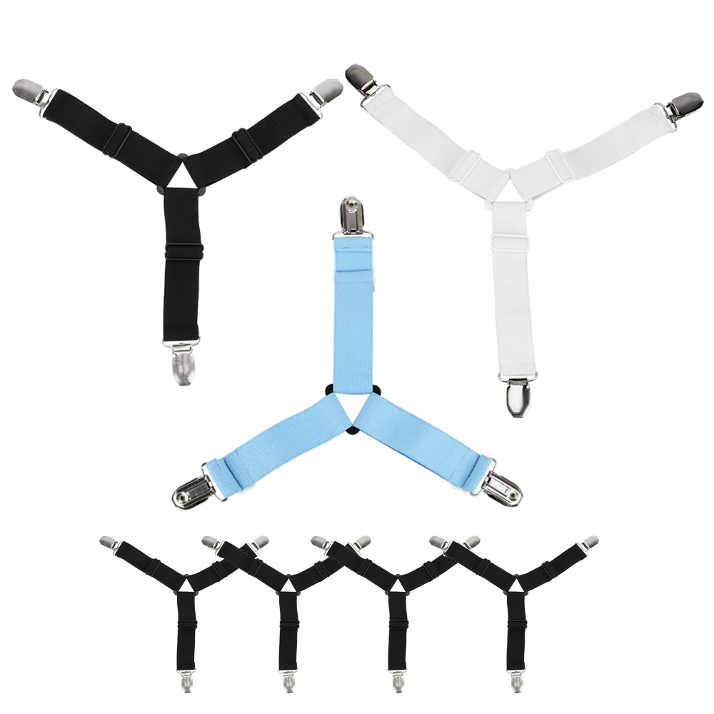 HILIFE 4 Pcs/set Mattress Duvet Blanket Fastener Straps Bed Sheet Fixing Clips Slip-Resistant Belt Cover Grippers Holder