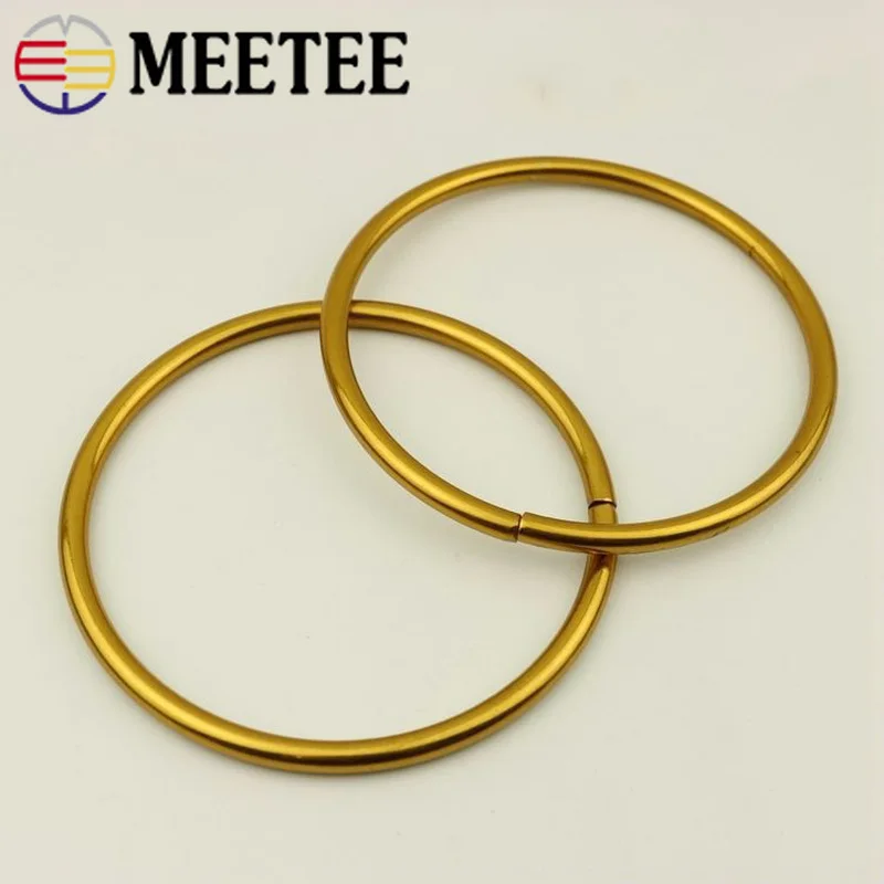 

Meetee 2pcs 10cm Metal Ancient Gold O Ring Hand Buckle Bag Pendant DIY Hardware Clothing Craft Decoration Accessories F1-77