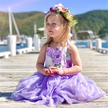 

Toddlers Baby Girls Kids Princess Birthday Wedding Party Tulle Dress Sundress Hot New Sleeveless Flower Patchwork Gauze Dress