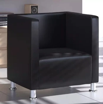 

VidaXL Armchair In Cube Design Imitation Leather Black French Style Sofa Modern Coffee Bar Internet Bar Living Room Furniture