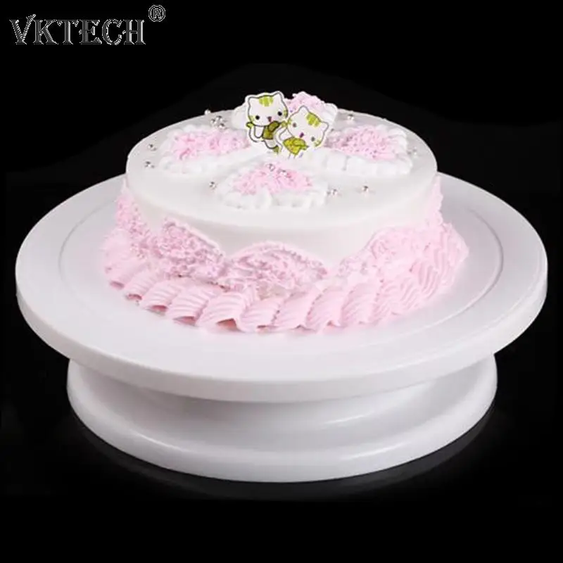  28cm Plastic Cake Turntable Rotating Anti-skid Cake Decorating Turntable Cake Rotary Table Round Ca