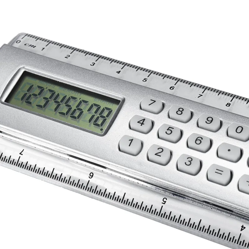 Multifunctional 20cm Ultra-thin Ruler With CalculatorMeasuring Tool School Office Woodworking
