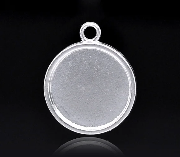 

Lovely 10 Silver Plated Round Cameo Frame Settings 28x24mm (B14171)