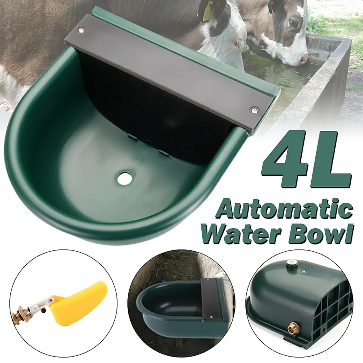 

Float Bowl Automatic Water Feeder Drinker Feeding for Pet Animal Dog Cat Pig Sheep Horse Cow 4L Poultry Farm Animal Supplies