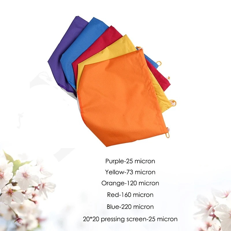 Buy 5pcs 5 Gallon Filter Bag Bubble Bag Garden Grow Bag Hash Herbal Ice Essence Extractor Kit Extraction Bags with Pressing Screen