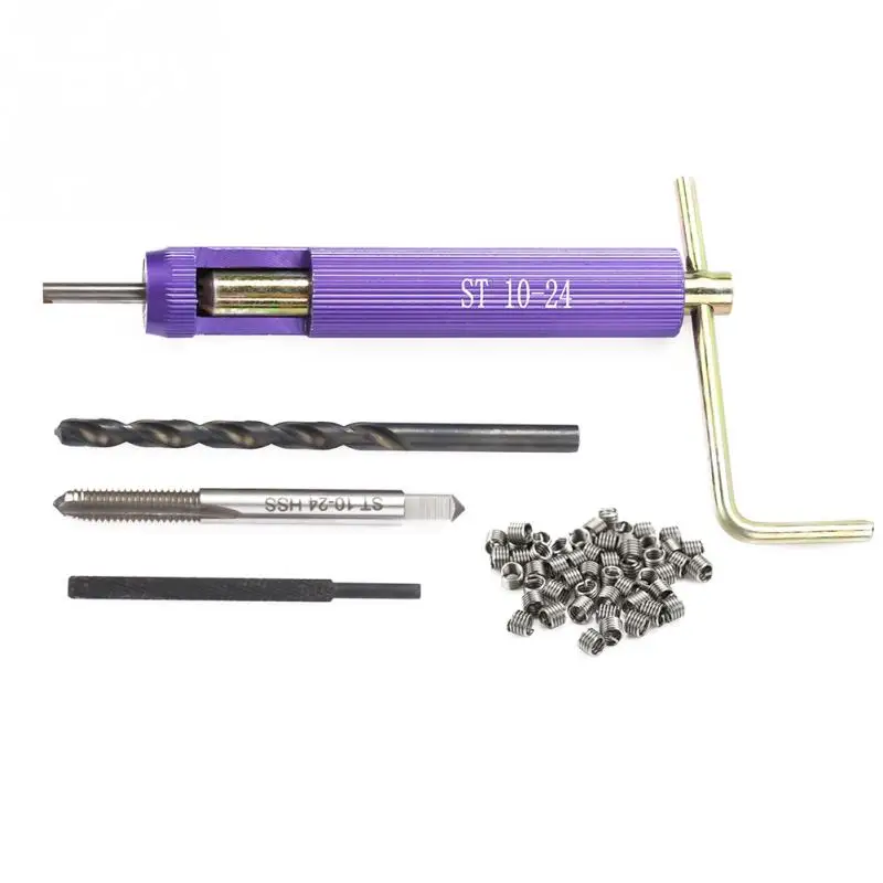 

50Pcs Helical Coiled Wire Inserts Stainless Steel Threaded Insert Screw Thread Inserts Installment Tool Kit Imperial M10-24x1.5D