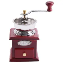 Винтажная ручная кофемолка с керамическим механизмом, Ретро деревянная кофейная мельница для украшения дома, кофемолка, инструмент