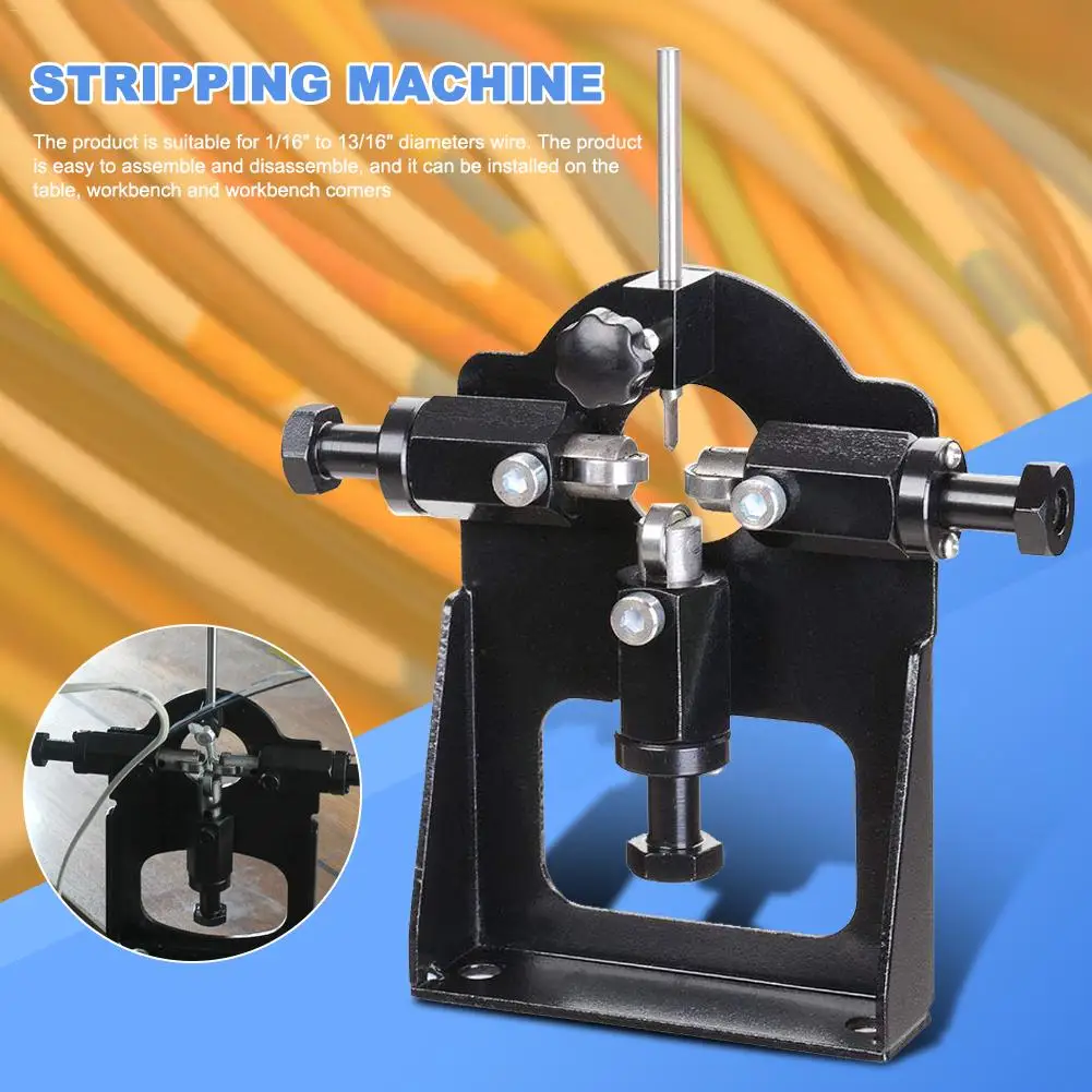 

Metal Manual Wire Cable Stripping Peeling Machine 2 Cutters For 1/16" To 13/16" Scrap Cable Stripper Copper Recycling Tool
