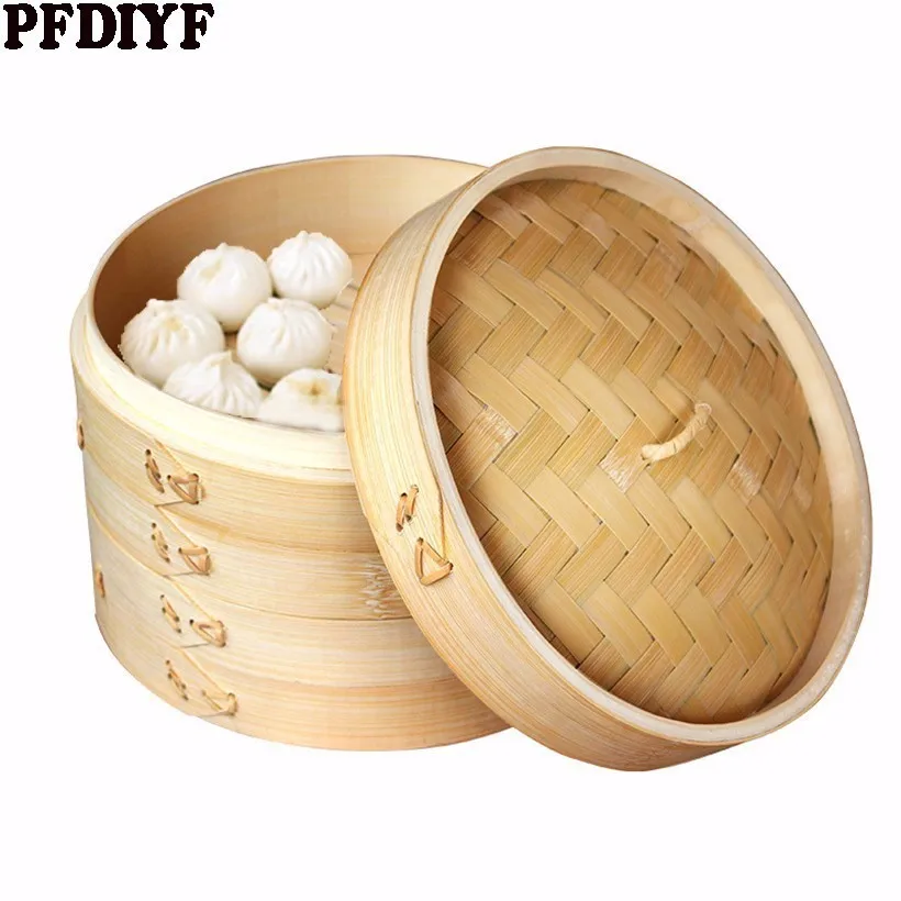 One Cage or Lid Cooking Bamboo Steamer for Fish Rice Vegetable Snack Basket Set Cooking Tools Dumpling Steamer 5pcs Steamer mats
