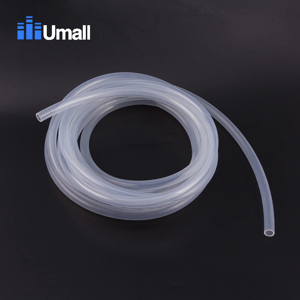 Umall 1 метр пищевой прозрачный силиконовый резиновый шланг 4x7 мм Гибкая силиконовая труба