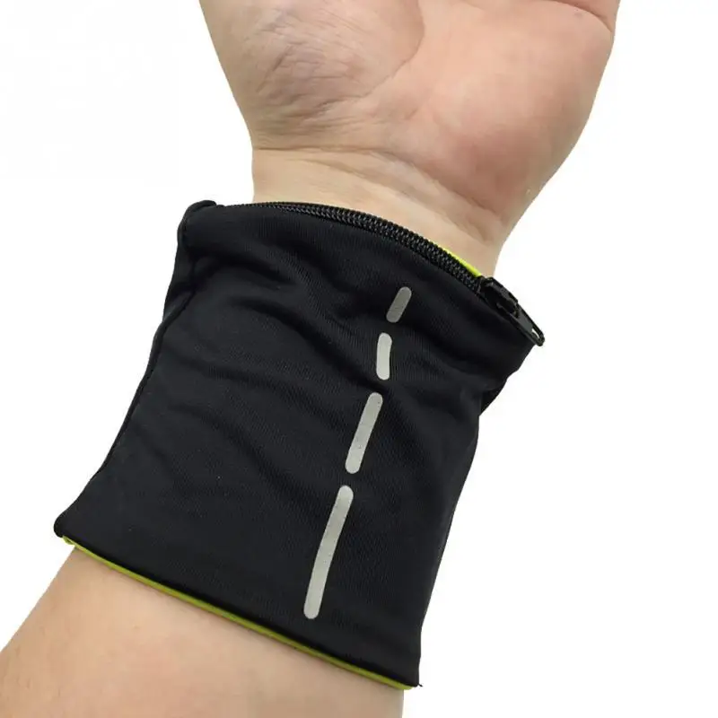 

Elastic Zipper Design Wrist Support Bag Wrap Straps Fitness Cycling Sport Wristband Volleyball Badminton Sweatband