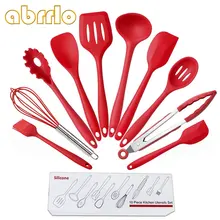Abrlo 10 шт. кухонные принадлежности силиконовые термостойкие кухонные принадлежности антипригарные Наборы инструментов для выпечки Кухонные аксессуары