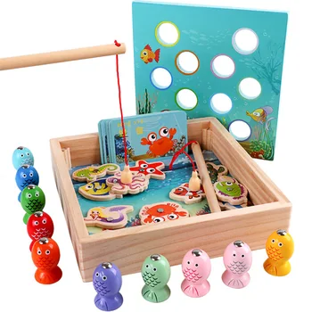

3D Fish Baby Kids Educational Toys Children Wooden Toys Magnetic Games Fishing Toy Game Kids Outdoor Funny Boys Girl Gifts