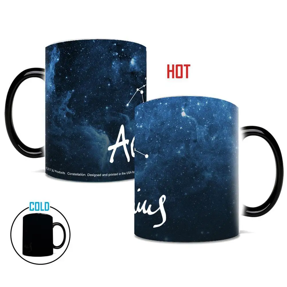 

Stylish 12 Constellation Ceramic Color-changing Mug Pretty Coffee Milk Tea Cup Star Solar System Mugs Gift Decoration 10OZ